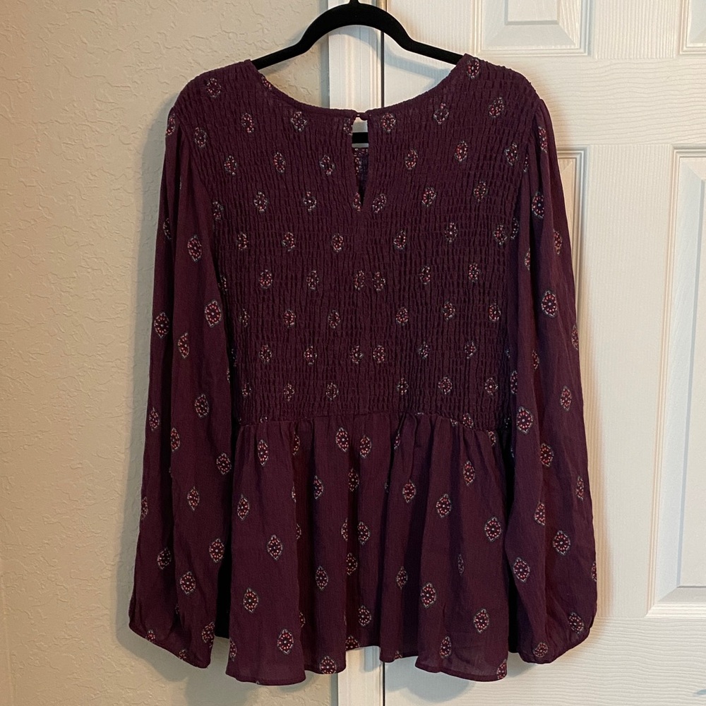 Torrid Purple Patterned Blouse - Picture 3 of 3